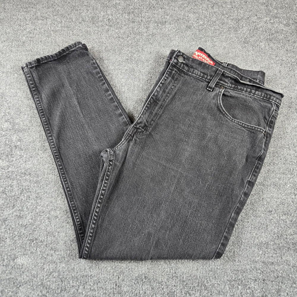 Arizona Jean Co Jeans Mens 44x30 Black Good Faded Straight Leg Denim